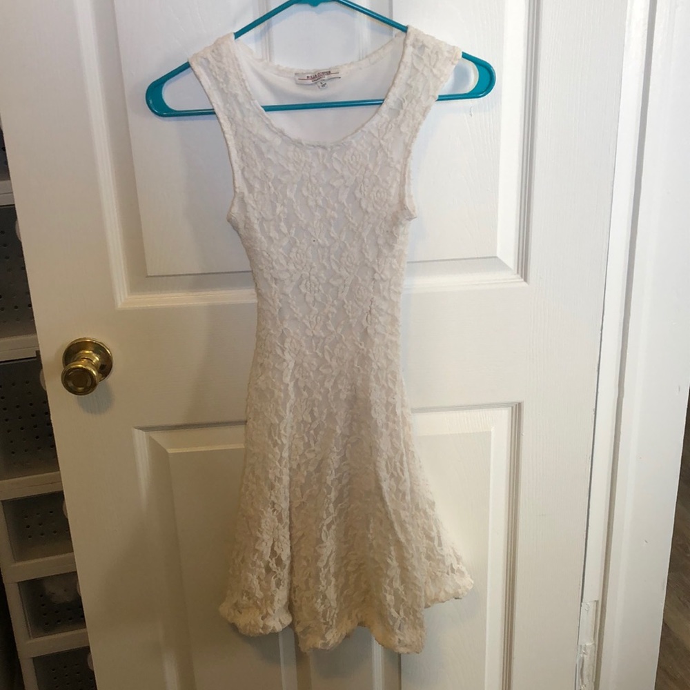Super soft white lace formal dress
